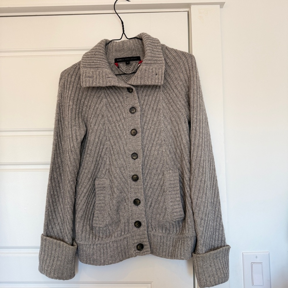 Wool and cashmere blend marc by marc jacobs button up sweater